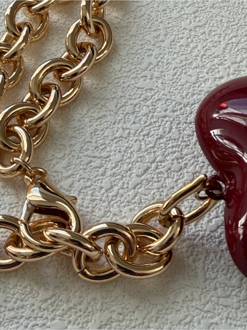 NWOT Roxanne Assoulin big puffy heart Gold Chain Necklace - Picture 5 of 7